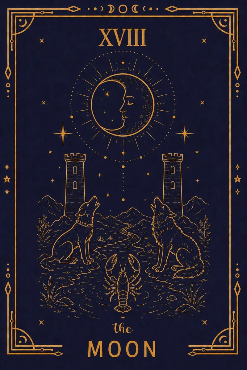 A dog and a wolf howl at the moon: the tamed and the wild instinct, indistinguishable in this light.