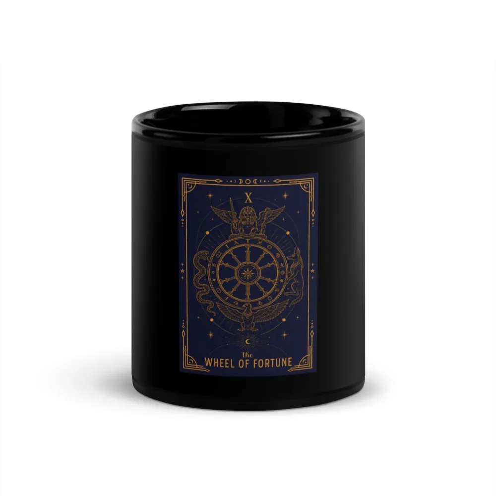 The Wheel of Fortune - Black Glossy Mug, Black