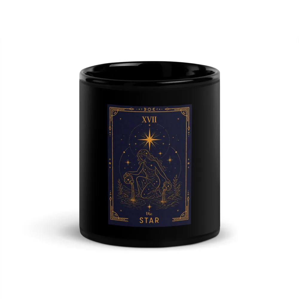 The Star - Black Glossy Mug, Black