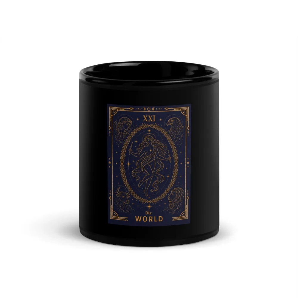 The World - Black Glossy Mug, Black