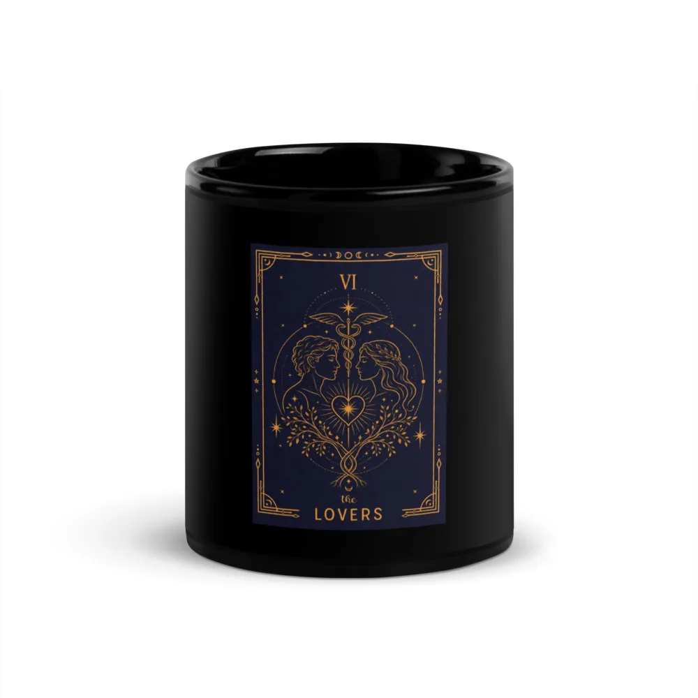 The Lovers - Black Glossy Mug, Black